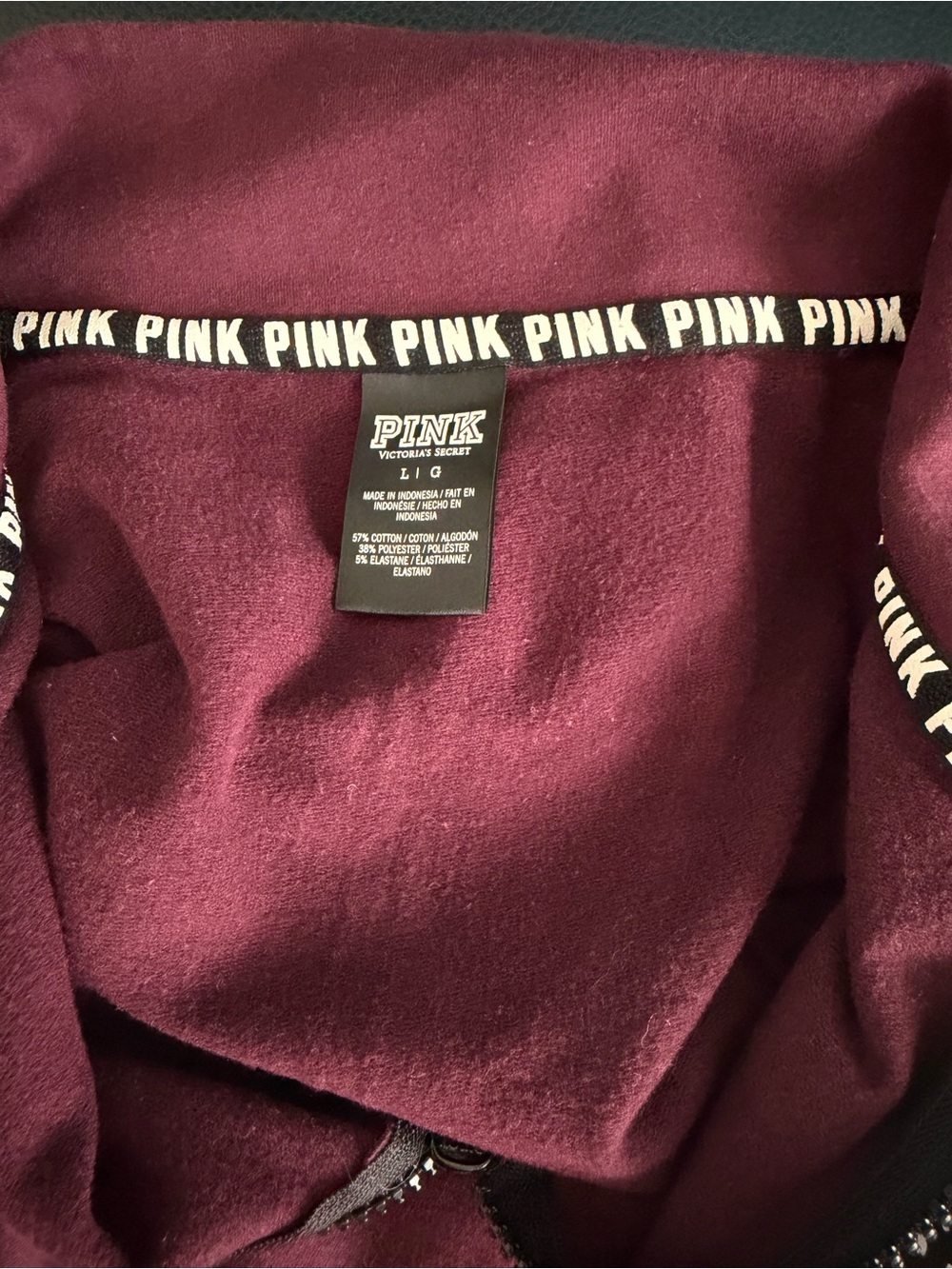 PINK Victoria's Secret Half-Zip Pullover Sweater in Plum - Picture 5 of 7
